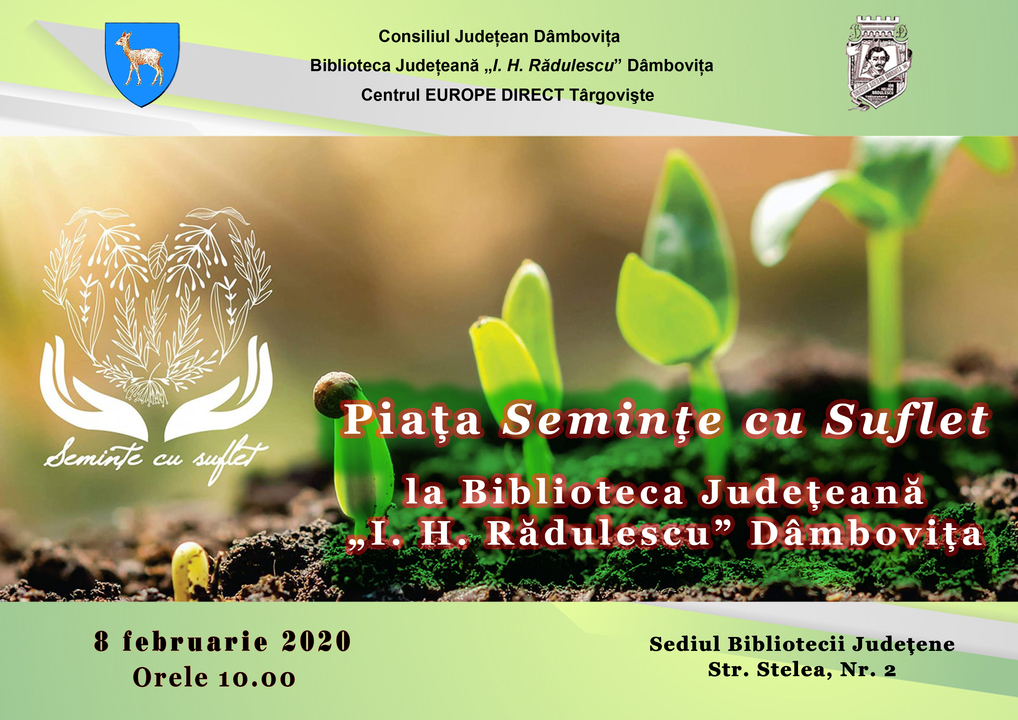 Piaţa „Seminţe cu Suflet” - la Biblioteca Județeană Dâmbovița, 8 februarie 2020