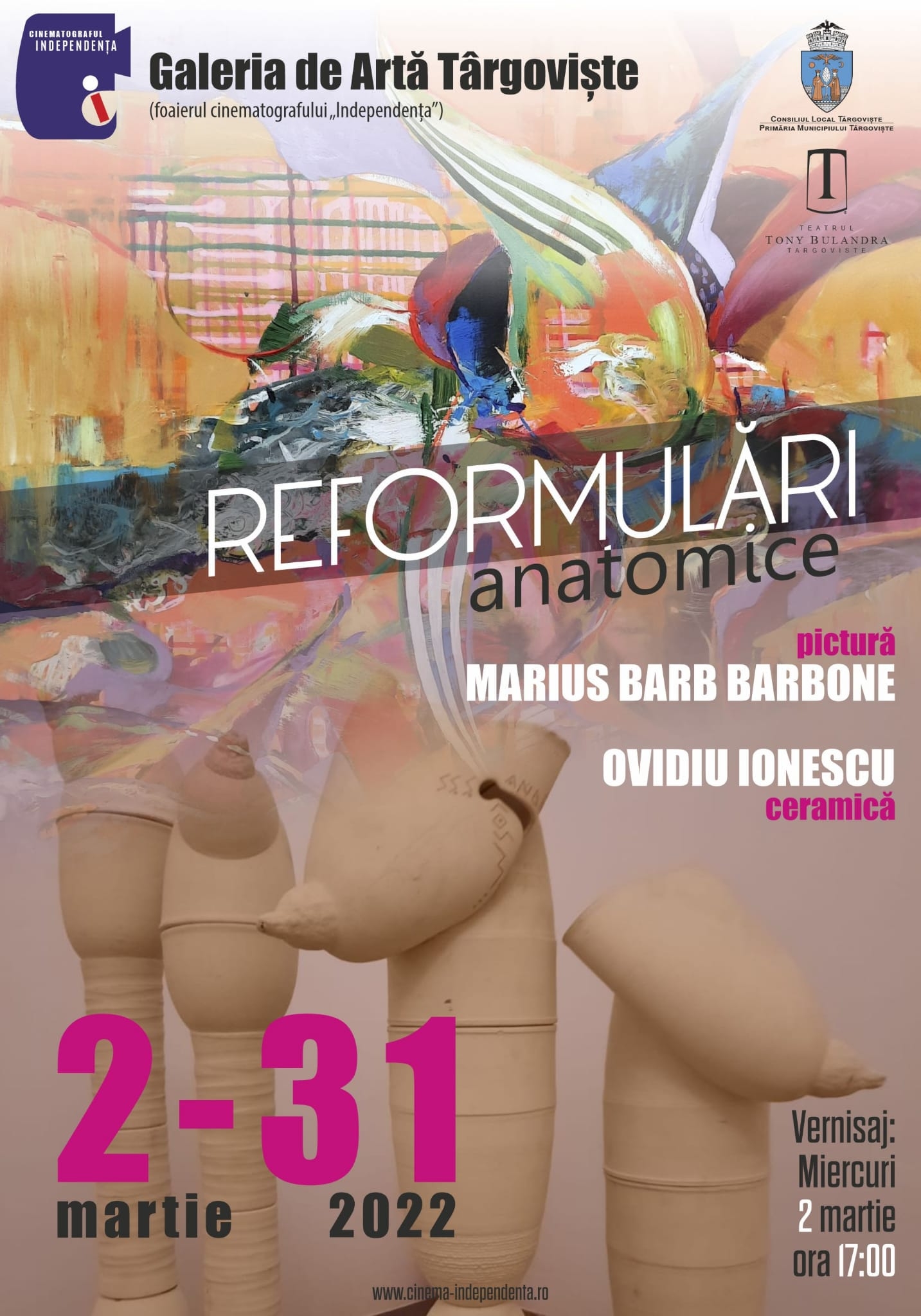 Expoziţia de pictură Marius Barbone Barb și ceramică Ovidiu Ionescu „Reformulări anatomice”